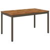 vidaXL Masă de cină pentru grădină Natural și Cafea 141 x 80,5 x 75 cm