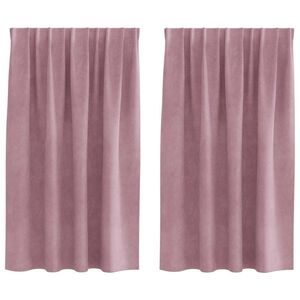 vidaXL Perdele opace 2 pcs Roz &icirc;nchis 140 x 140 cm Catifea