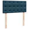 vidaXL Pat box spring cu saltea, albastru, 90x190 cm, catifea