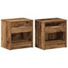 vidaXL Noptiere 2 buc. cu sertar, lemn vechi, 39x28x41 cm