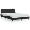vidaXL Cadru de pat, Dover, negru, 137x190 cm, piele artificială