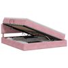 vidaXL Pat cu storage cu headboard Roz 140 x 200 cm Catifea
