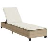 vidaXL Șezlong cu perne bej 55x200x25,5 cm, poliratan