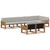 vidaXL Set de canapele de exterior 8 pcs Natural și gri deschis