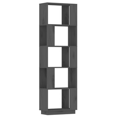 vidaXL Bibliotecă/Separator cameră, gri, 51x25x163,5 cm lemn masiv pin
