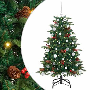 vidaXL Brad de Crăciun artificial Verde 150 cm PVC și metal și plastic