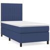 vidaXL Pat box spring cu saltea, albastru, 80x200 cm, textil