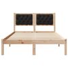 vidaXL Cadru de pat cu headboard Negru 120 x 190 cm Lemn de pin masiv