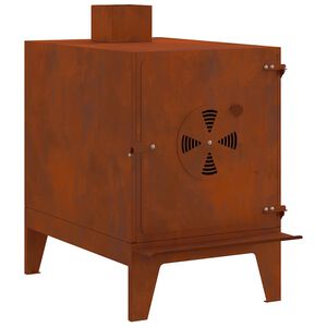 vidaXL Sobă de camping 35x50x60 cm Oțel Corten