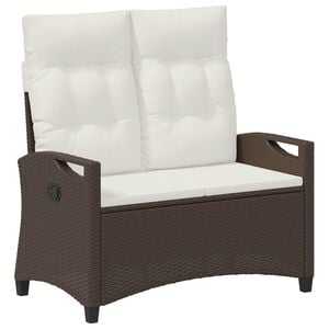 vidaXL Bancă de grădină cu pernă Maro și Crem 105 x 60 x 112 cm
