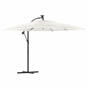 vidaXL Umbrelă soare de grădină st&acirc;lp din oțel, alb 246x246x230cm