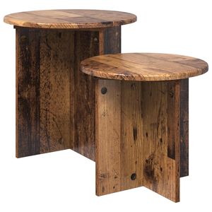 vidaXL Set măsuțe laterale 2 buc. Lemn vechi &Oslash; 45 x 45 cm