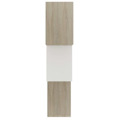 vidaXL Rafturi de perete, cub, alb/stejar sonoma, 68x15x68 cm, PAL