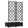 vidaXL Vază pentru Grădină 2 pcs Negru 80 x 40 x 125,5 cm Oțel