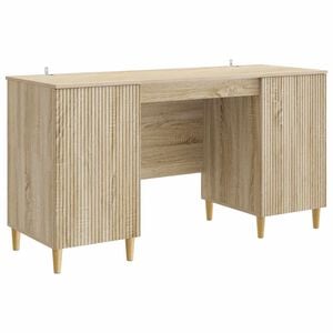 vidaXL Birou cu raft Stejar Sonoma 142,5 x 50 x 75 cm Lemn prelucrat