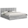 vidaXL Cadru de pat cu depozitare și tăblie Sonoma gri 200 x 200 cm