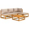 vidaXL Set mobilier de grădină cu perne gri taupe, 5 piese, lemn masiv