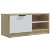 vidaXL Comodă TV, alb și stejar sonoma, 80x35x36,5 cm, lemn prelucrat