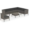 vidaXL Set mobilier de grădină cu perne, 8 piese, gri, poliratan