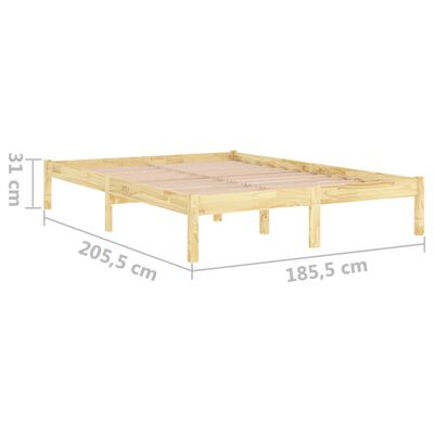 vidaXL Cadru de pat Super King, 180x200 cm, lemn masiv