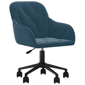 vidaXL Scaun de birou pivotant, albastru, catifea