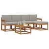 vidaXL Set de canapele de exterior 6 pcs Gri natural și deschis