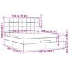 vidaXL Cadru de pat otoman cu saltea crem 180x200cm stofa