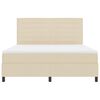 vidaXL Pat cu arcuri cu saltea cu headboard Crem 180 x 200 cm țesătură