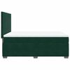 vidaXL Pat box spring cu saltea, verde &icirc;nchis, 140x190 cm, catifea
