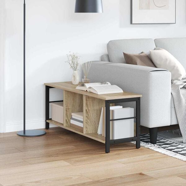 vidaXL Raft pentru cărți Stejar Sonoma 102 x 32 x 40,5 cm