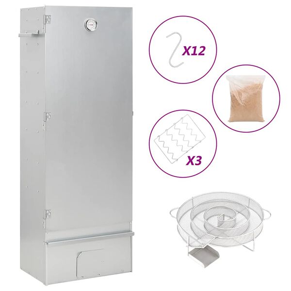 vidaXL Afumătoare cuptor/grătar, generator fum rece, oțel galvanizat
