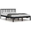 vidaXL Cadru de pat, negru, 140x190 cm, lemn masiv de pin