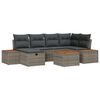 vidaXL Set de canapele pentru grădină cu pernă 7 pcs Gri poliratan