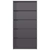 vidaXL Dulap cu sertare, gri extralucios, 60x35x121 cm, lemn prelucrat