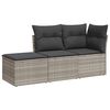 vidaXL Set canapele de grădină cu perne, 3 piese gri deschis poliratan