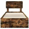 vidaXL Cadru de pat cu sertar Stejar fumuriu 75 x 190 cm Lemn compozit