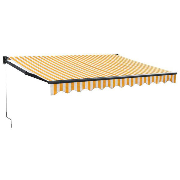 vidaXL Copertină retractabilă, galben/alb, 3x2,5 m, textil/aluminiu