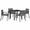 vidaXL Set de masă pentru grădină 5 pcs Gri Oțel vopsit electrostatic