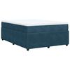 vidaXL Pat box spring cu saltea, albastru &icirc;nchis, 140x190 cm, catifea