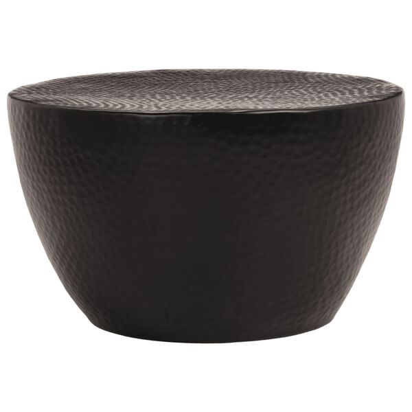 vidaXL Măsuță de cafea, negru, &Oslash; 50x30 cm, aluminiu bătut la ciocan