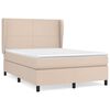 vidaXL Pat box spring cu saltea, cappuccino, 140x200cm piele ecologică