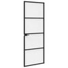vidaXL Ușă Interioară Neagră 76x201,5 cm din Sticlă Termoizolantă și Aluminiu Subțire