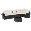 vidaXL Set canapele de grădină cu perne, 7 piese, negru, poliratan