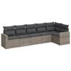 vidaXL Set mobilier grădină cu perne, 6 piese, gri, poliratan