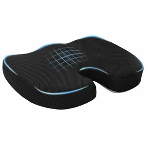 vidaXL Pernă pentru șezut Spumă cu Memorie Negru 47 x 36,5 x 8 cm