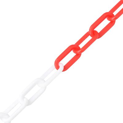 vidaXL Lanțuri de avertizare, roșu și alb, 100 m, Ø8 mm, plastic