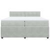 vidaXL Pat box spring cu saltea, gri deschis, 200x200 cm, catifea