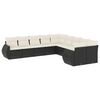 vidaXL Set canapele de grădină cu perne, 10 piese, negru, poliratan