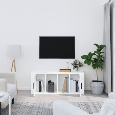 vidaXL Comodă TV, alb, 100x35x40 cm, lemn prelucrat