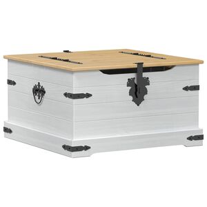 vidaXL storage box cu raft Alb 78 x 78 x 45 cm Lemn de pin masiv